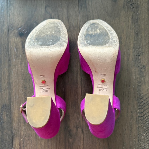 Stuart Weitzman purple suede platform sandals (size 6.5) - Picture 6 of 6